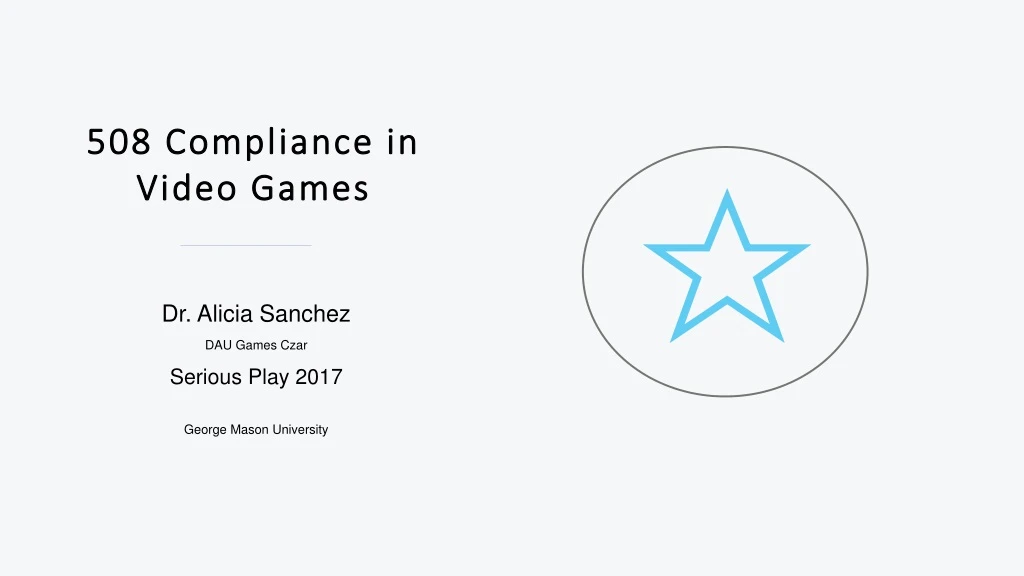 508 compliance in 508 compliance in video games