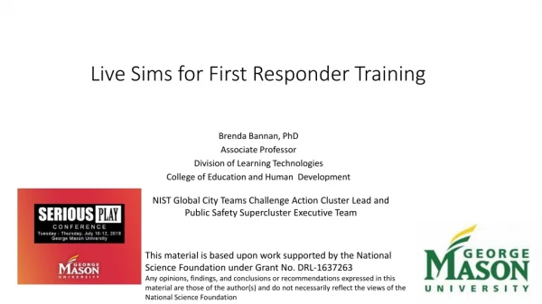 Live Sims for First Responder Training