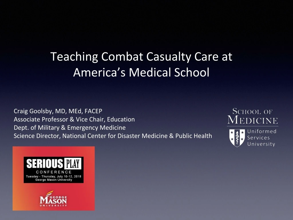 teaching combat casualty care at america