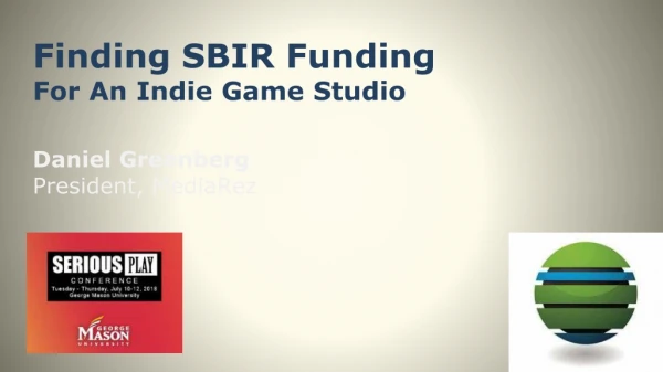 Finding SBIR FundingFor An Indie Game Studio