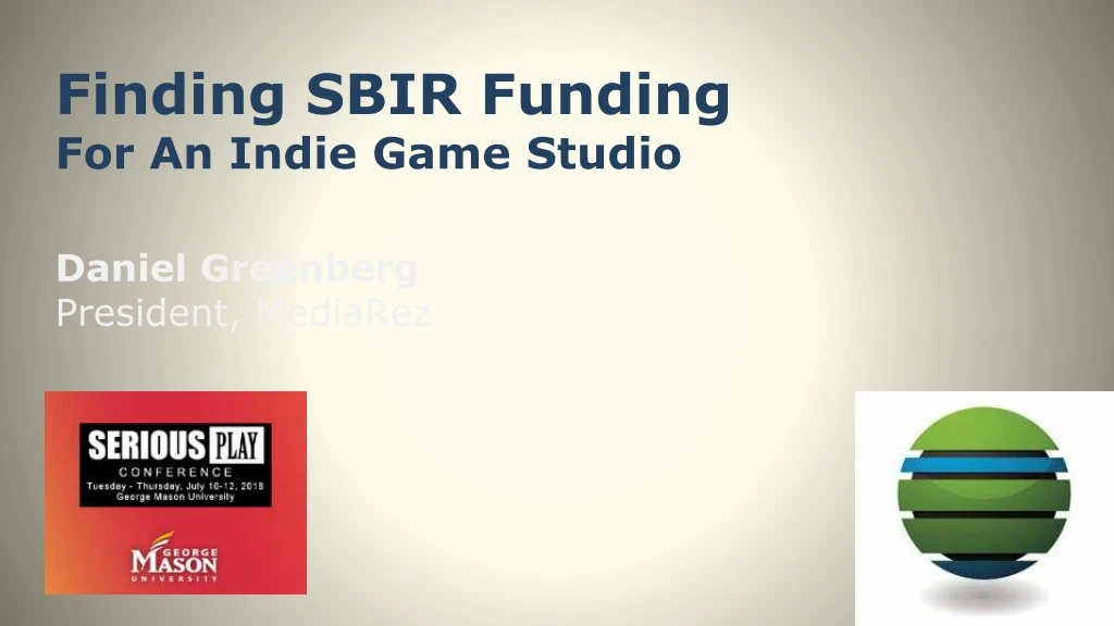 finding sbir funding for an indie game studio
