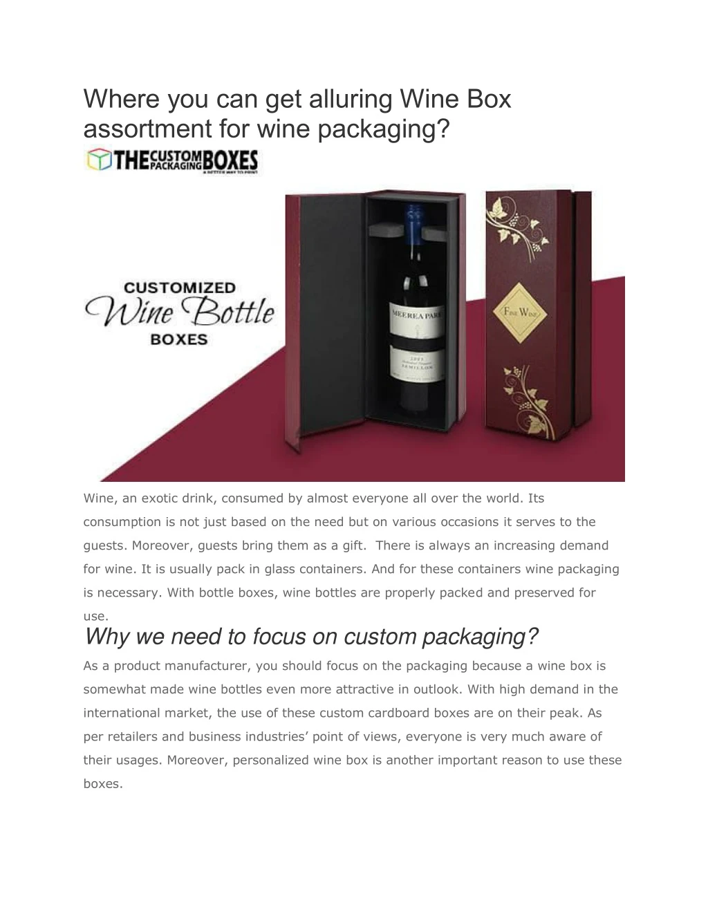 where you can get alluring wine box assortment