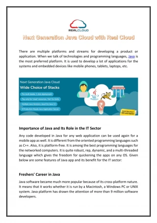 Next Generation Java Cloud with Real Cloud - slide 1