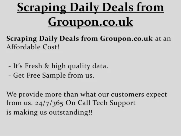 Scraping Daily Deals from Groupon.co.uk