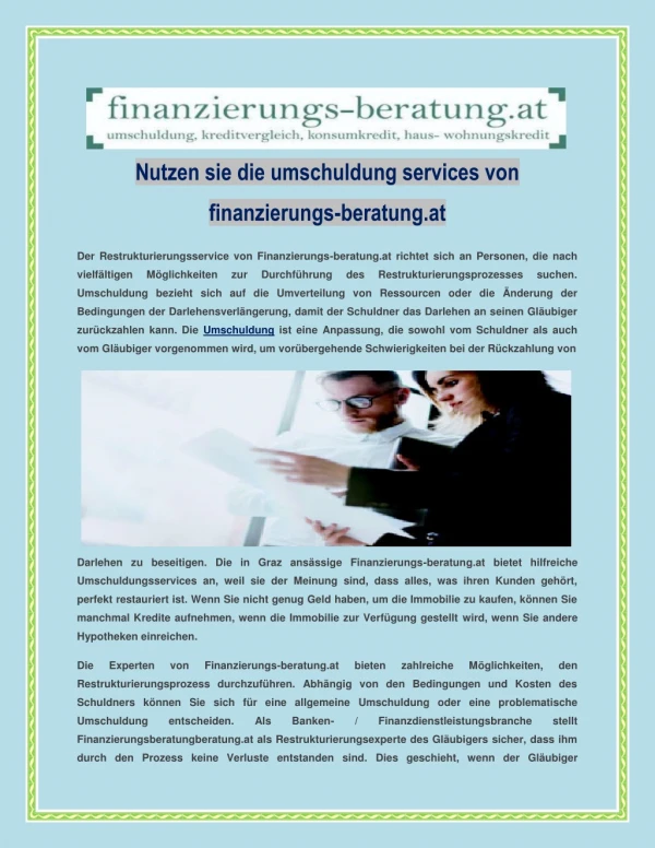 nutzen sie die umschuldung services von