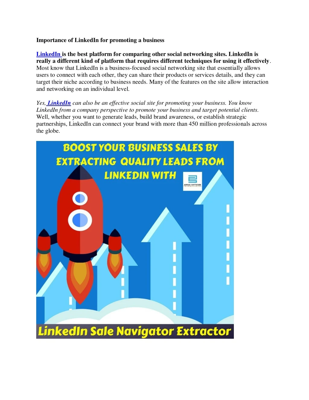 importance of linkedin for promoting a business