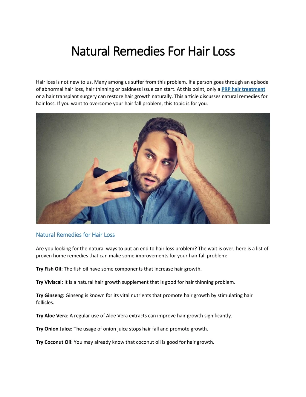 natural remedies for hair loss natural remedies