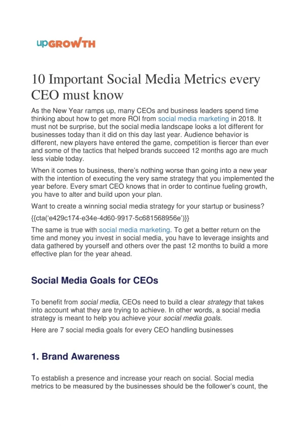 10 Important Social Media Metrics every CEO must know