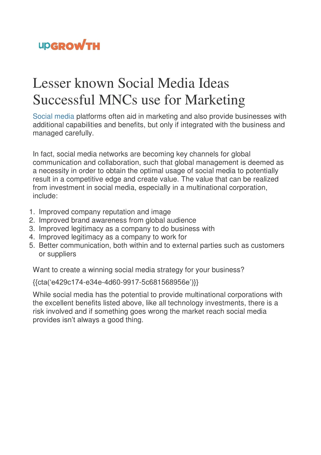 lesser known social media ideas successful mncs