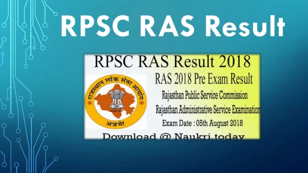 RPSC RAS Result 2018 - Download RAS 2018 Prelims Exam Result Here