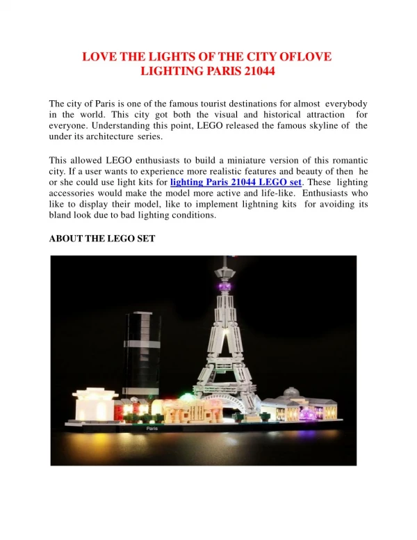 LOVE THE LIGHTS OF THE CITY OF LOVE: LIGHTING PARIS 21044