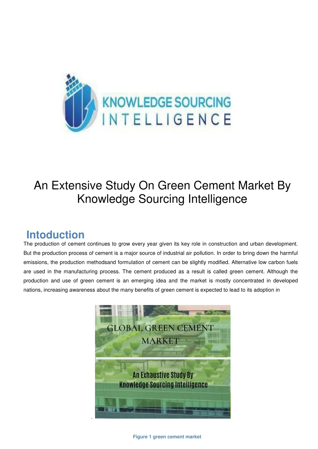 an extensive study on green cement market