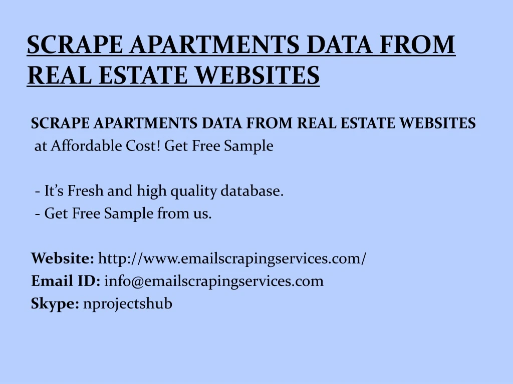 scrape apartments data from real estate websites