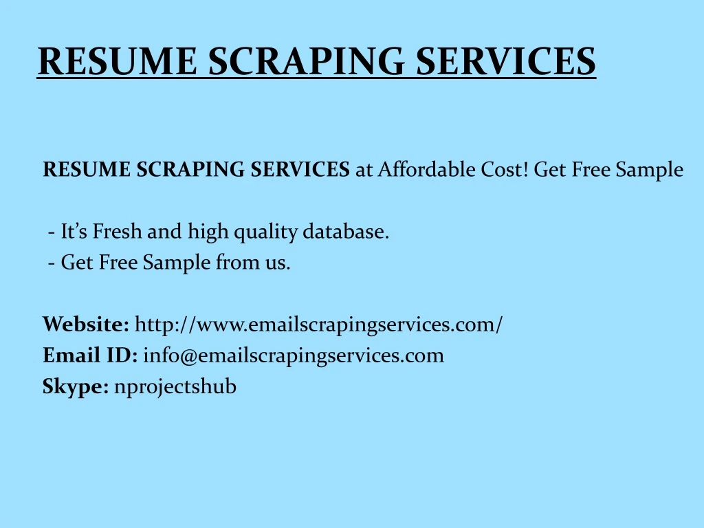 resume scraping services