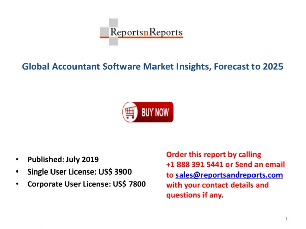 Accountant Software Market, Growth, Future Prospects and Competitive Analysis, 2014-2025