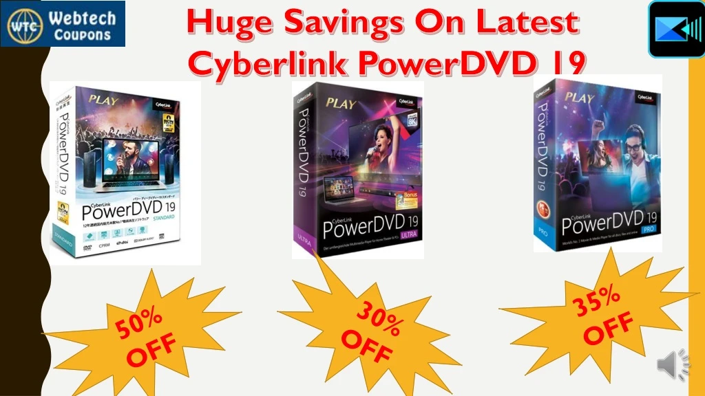 huge savings on latest cyberlink powerdvd 19