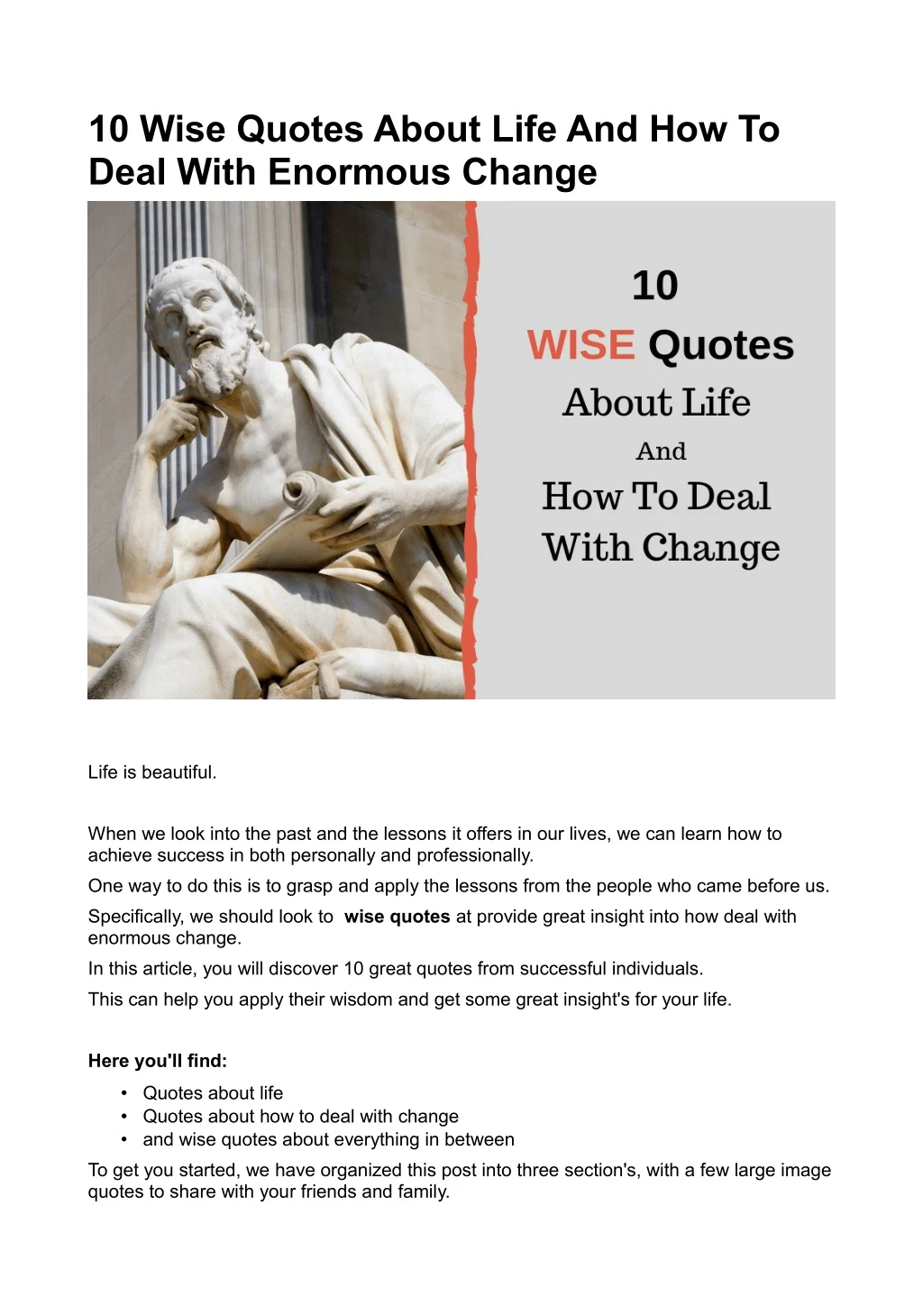 10 wise quotes about life and how to deal with