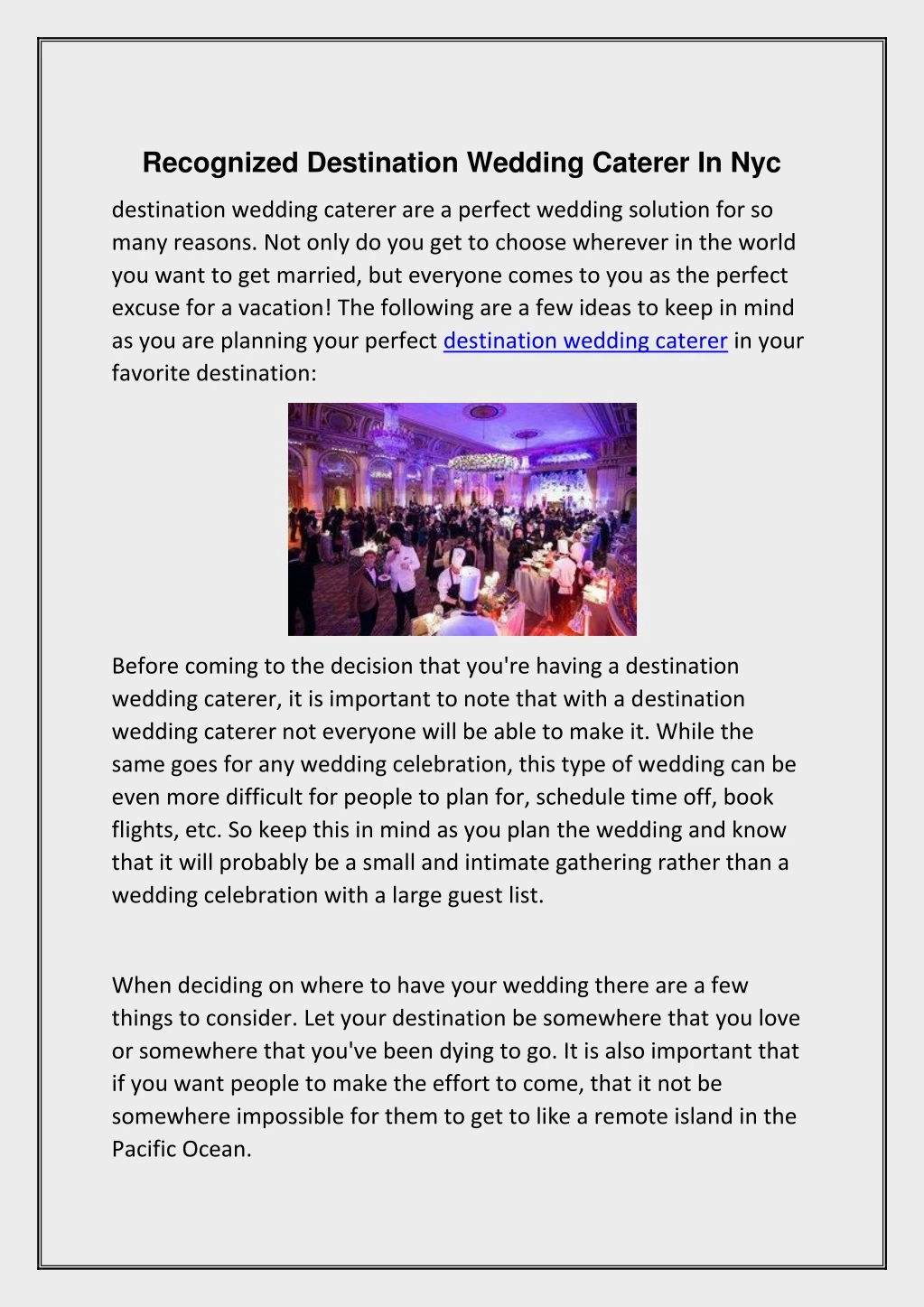recognized destination wedding caterer in nyc