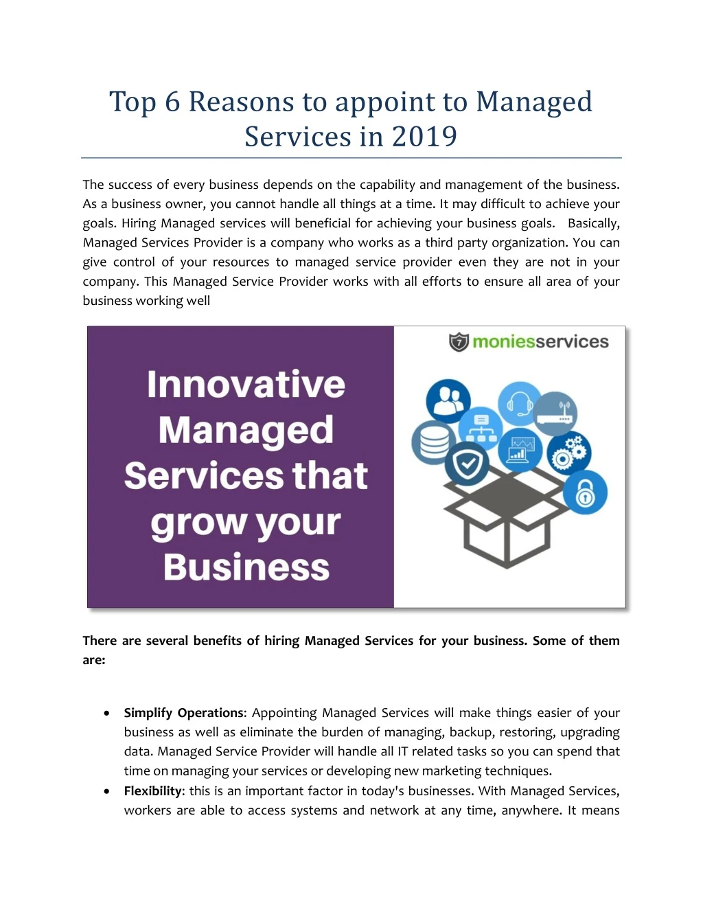top 6 reasons to appoint to managed services