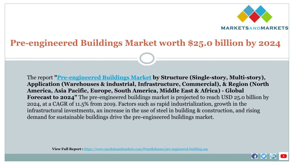 pre engineered buildings market worth 25 0 billion by 2024