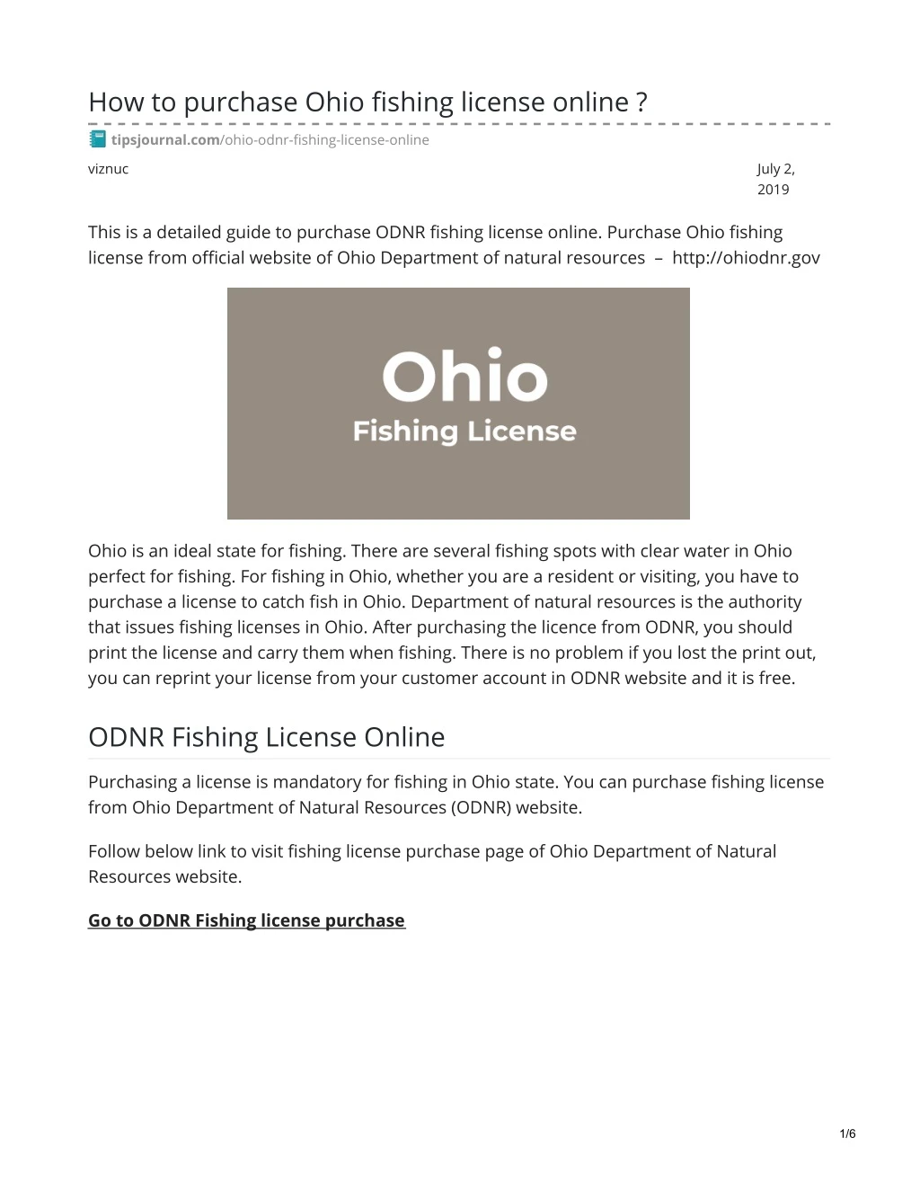 how to purchase ohio fishing license online