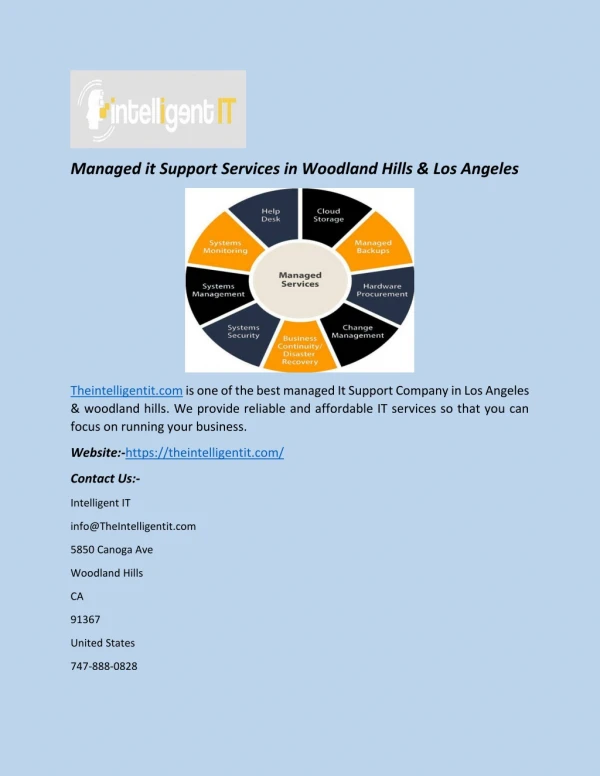 Managed it Support Services in Woodland Hills & Los Angeles