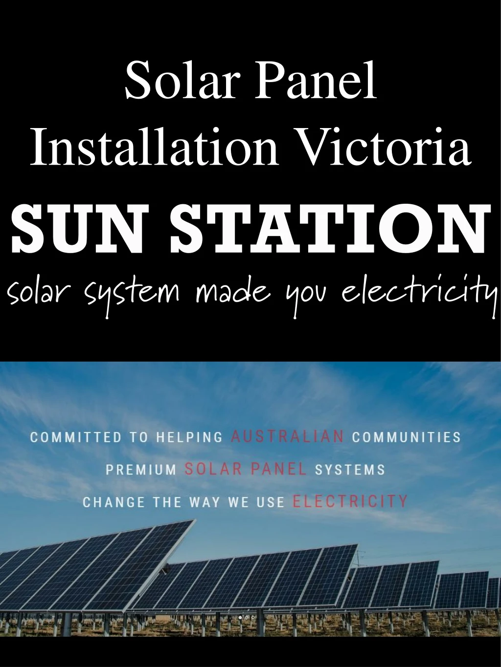 solar panel installation victoria