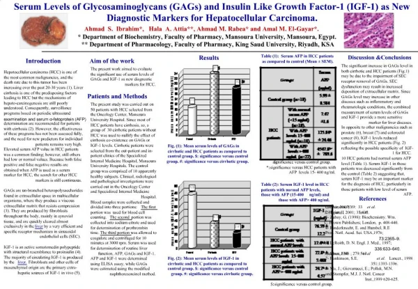 Serum Levels of Glycosaminoglycans GAGs and Insulin Like Growth Factor-1 IGF-1 as New Diagnostic Markers for Hepatocellu