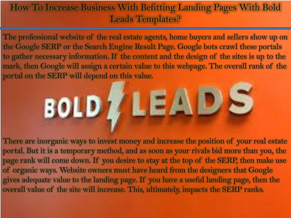 how to increase business with befitting landing