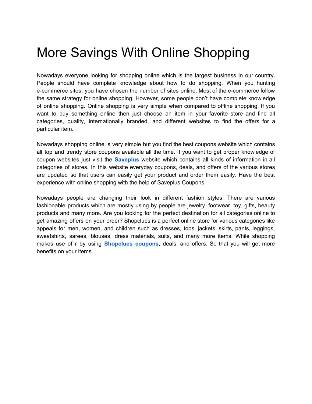 more savings with online shopping