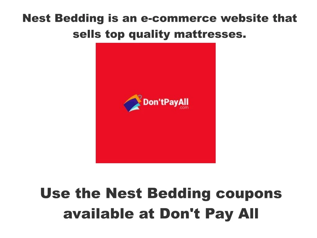 nest bedding is an e commerce website that sells
