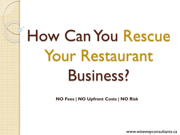 How Can You Rescue Your Restaurant Business?