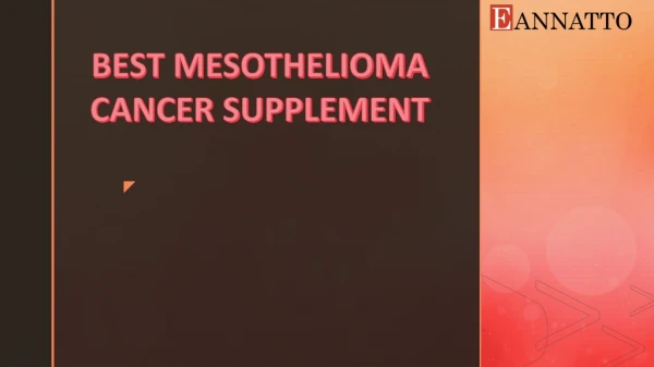 Best Mesothelioma Cancer Supplement