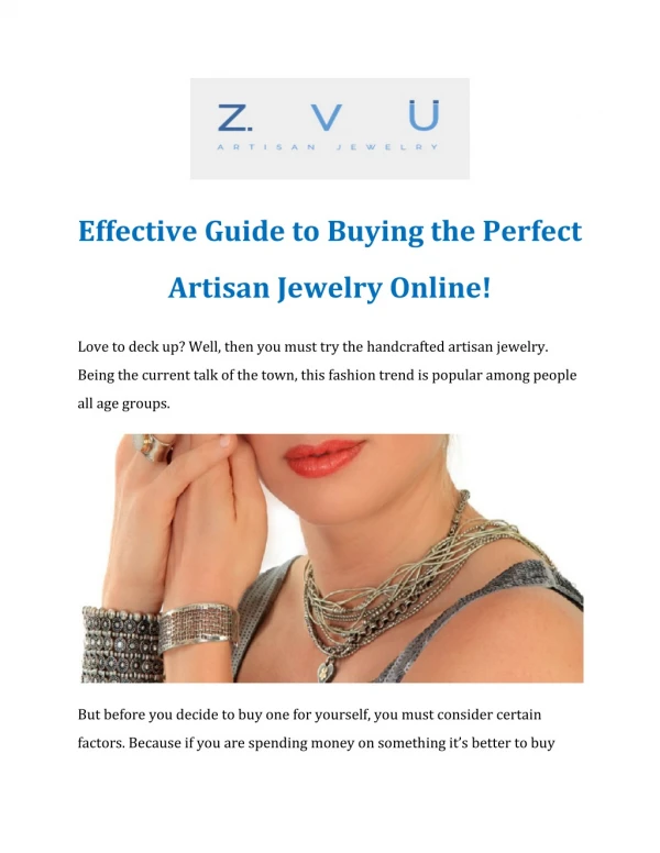 Artisan Jewelry Websites