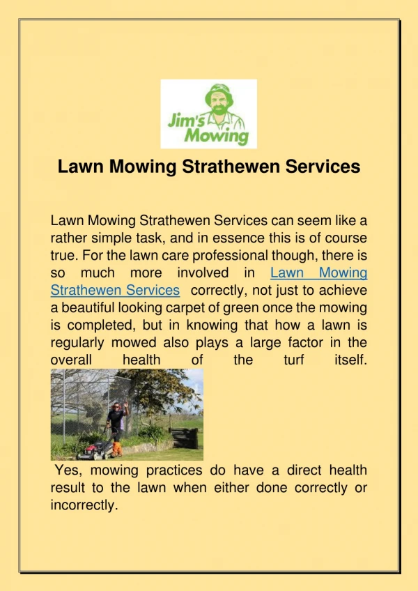 Lawn Mowing Strathewen Services