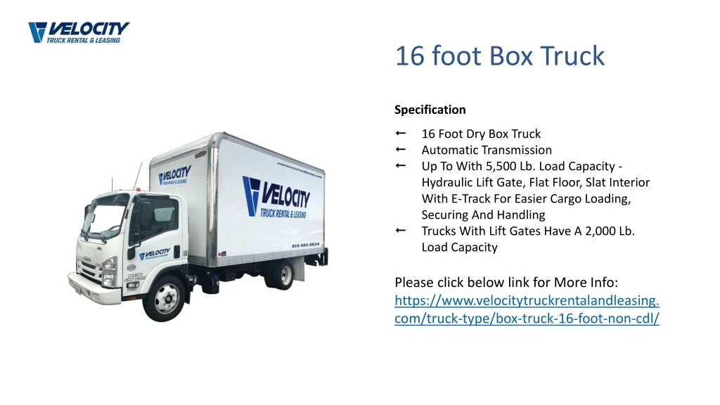 1 6 foot box truck