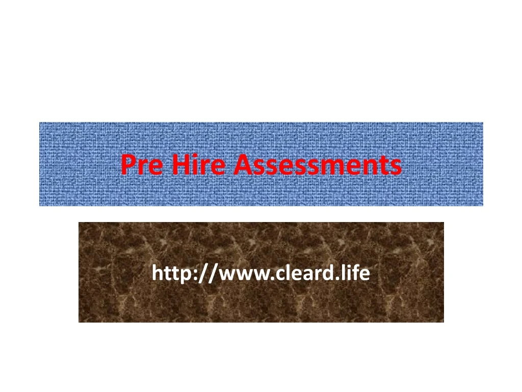 pre hire assessments