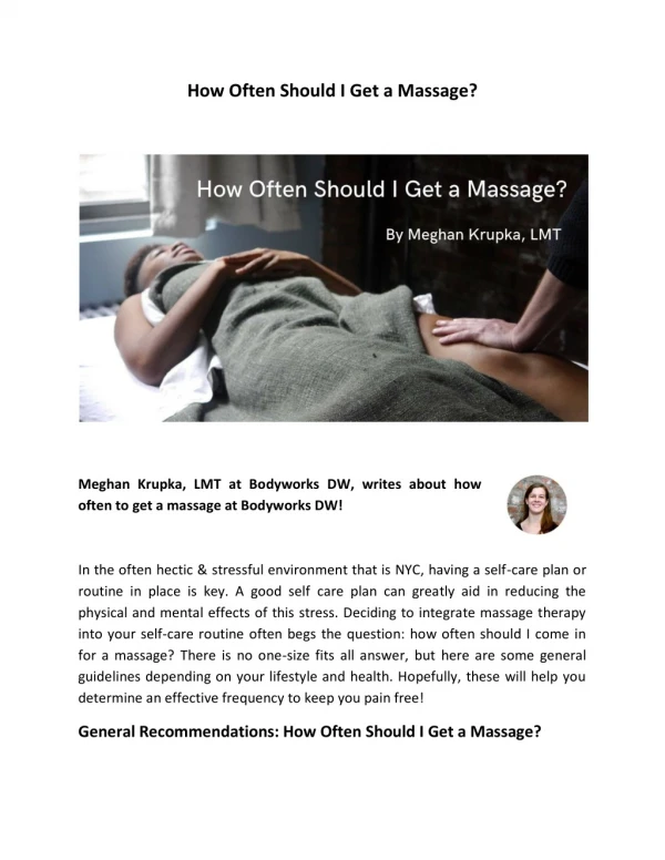 How Often Should I Get a Massage?