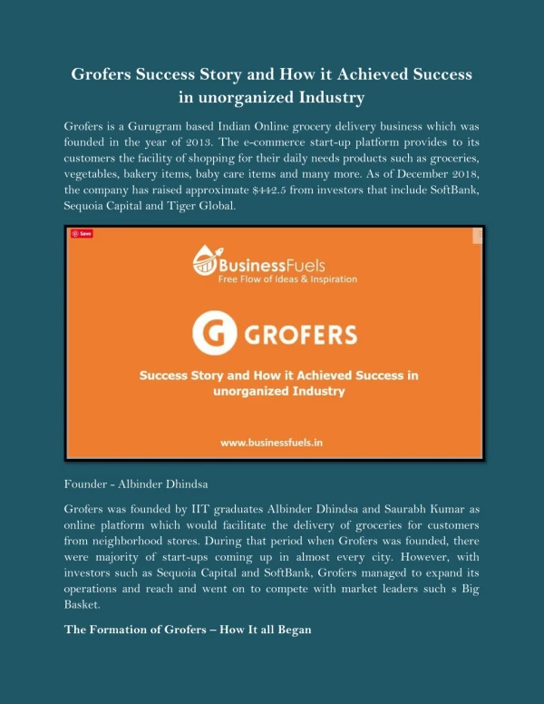 Grofers Success Story and How it Achieved Success in unorganized Industry