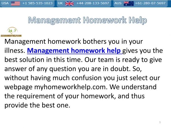 Management Homework help