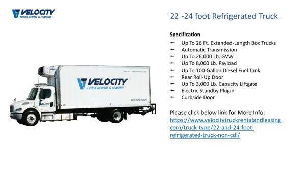 22 and 24 foot Refrigerated Truck | Reefer Truck on Rental & Leasing in CA & AZ | VTRL