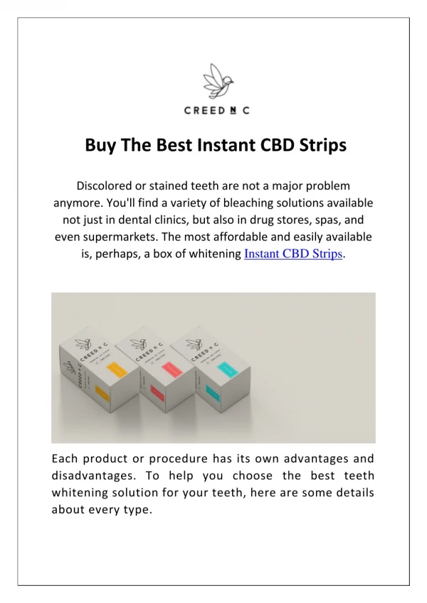 Buy The Best Instant CBD Strips