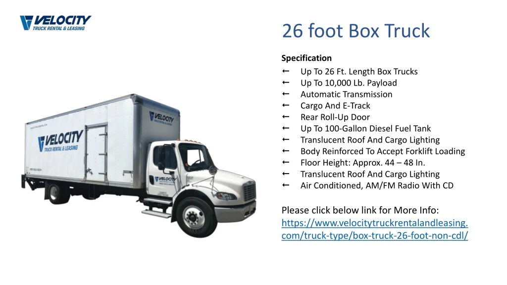 26 foot box truck