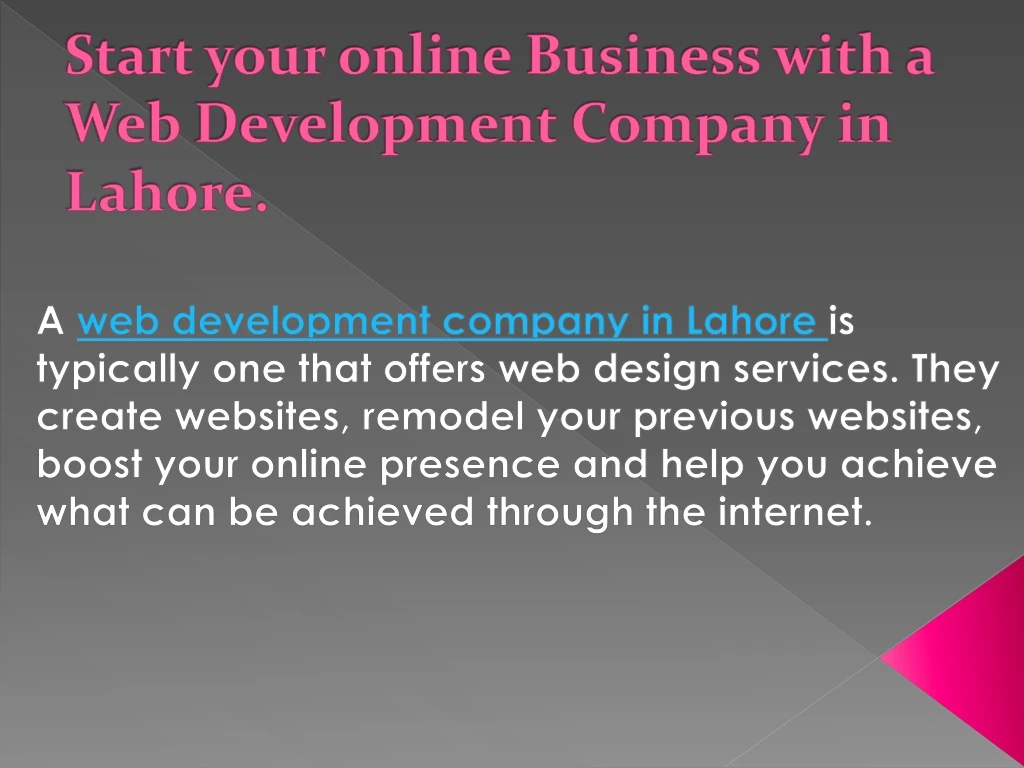 start your online business with a web development company in lahore