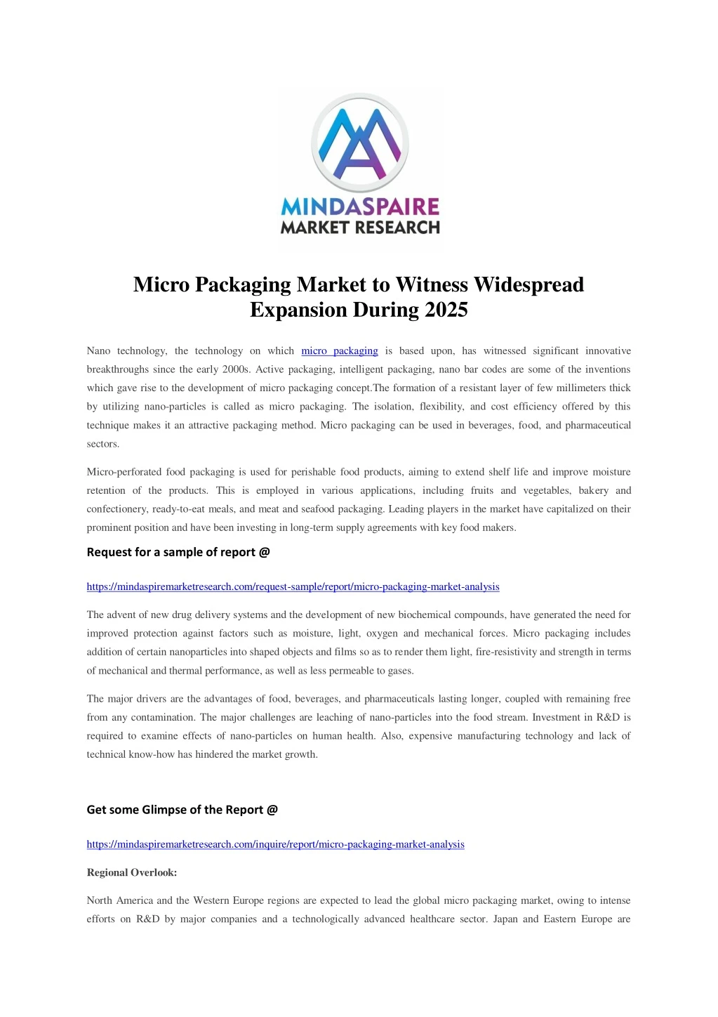 micro packaging market to witness widespread