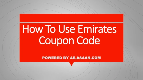 How To Use Emirates Coupon Code UAE