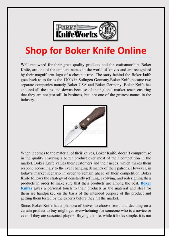 Shop for Boker Knife Online