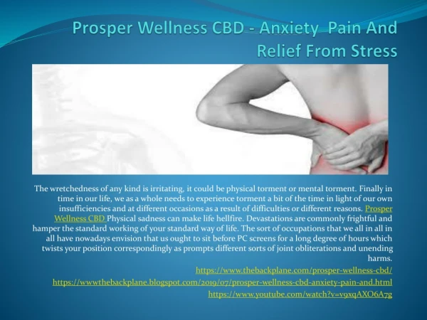 Prosper Wellness CBD - You Can Get All The Health Benefits