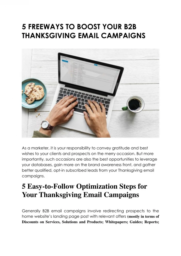 5 FREEWAYS TO BOOST YOUR B2B THANKSGIVING EMAIL CAMPAIGNS