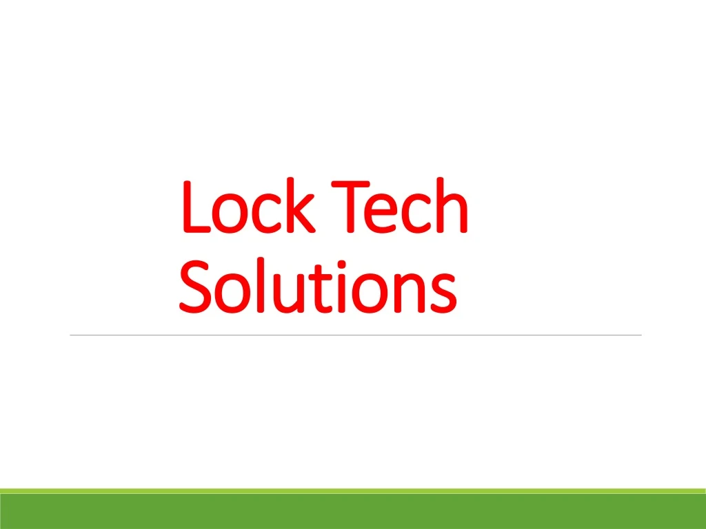 lock tech solutions